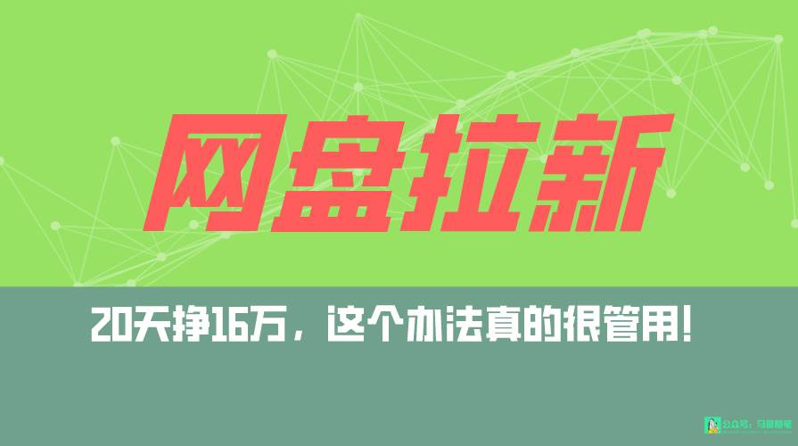 网盘拉新+私域全自动玩法，0粉起号，小白可做，当天见收益，已测单日破5000-艾莉资源