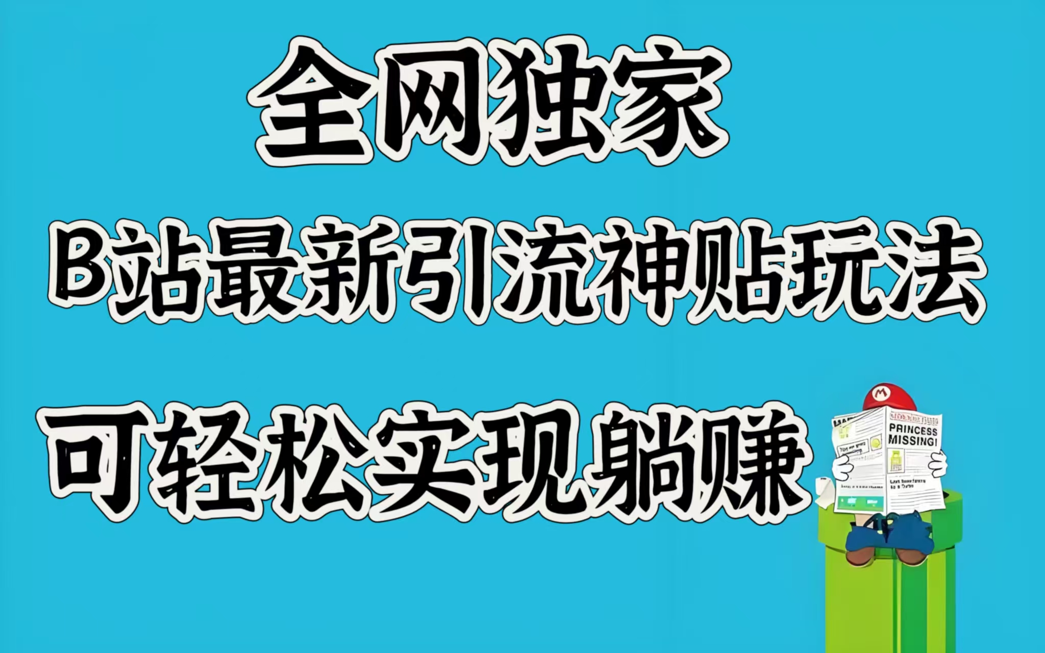 全网独家，B站最新引流神贴玩法，可轻松实现躺赚-艾莉资源