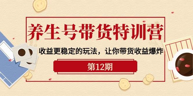 养生号带货特训营【12期】收益更稳定的玩法，让你带货收益爆炸-9节直播课-艾莉资源