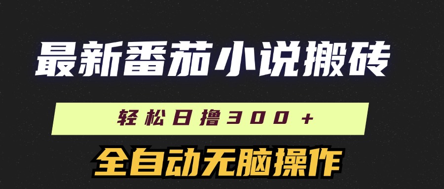 最新番茄小说搬砖，日撸300＋！全自动操作，可矩阵放大！-艾莉资源