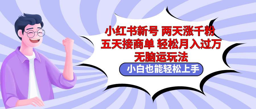 小红书新号两天涨千粉五天接商单轻松月入过万 无脑搬运玩法 小白也能轻…-艾莉资源