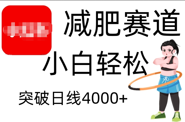 小红书减肥赛道，小白轻松日利润4000+-艾莉资源