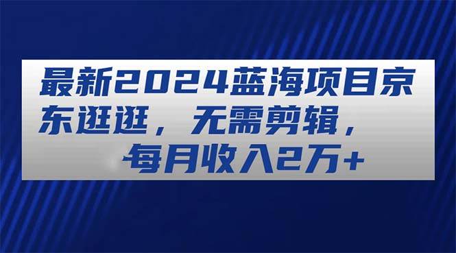 最新2024蓝海项目京东逛逛，无需剪辑，每月收入2万+-艾莉资源