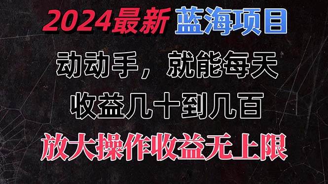 有手就行的2024全新蓝海项目，每天1小时收益几十到几百，可放大操作收…-艾莉资源