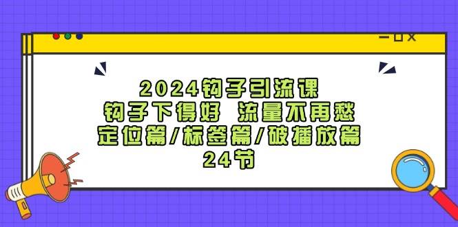 2024钩子·引流课：钩子下得好 流量不再愁，定位篇/标签篇/破播放篇/24节-艾莉资源