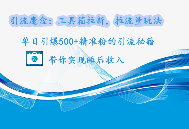 引流魔盒：工具箱拉新，拉流量玩法，单日引爆500+精准粉的引流秘籍，带你实现睡后收入-艾莉资源