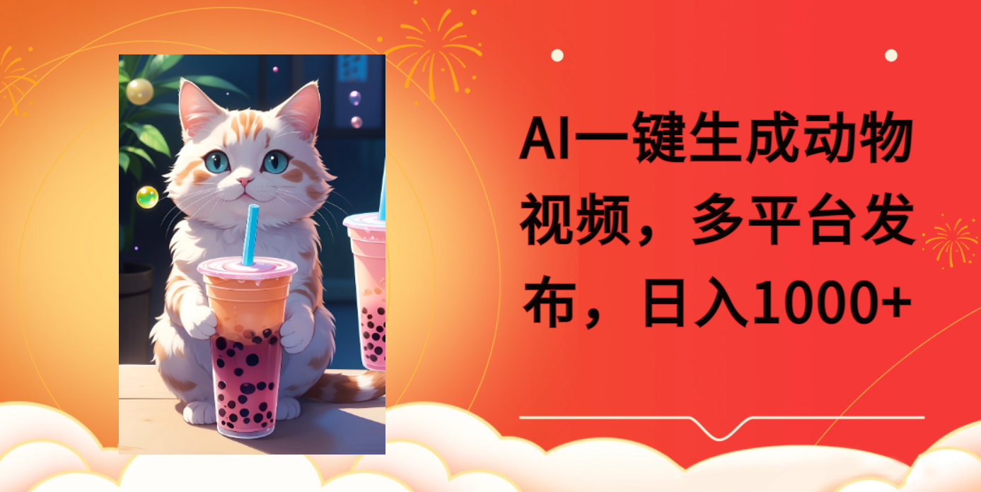 AI一键生成动物搞笑视频，多平台发布，轻松破千万播放，日入2000+-艾莉资源