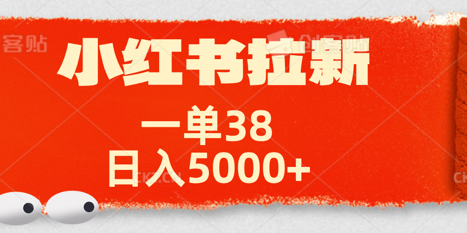 小红书拉新项目，一单38元！日入5000+【揭秘】-艾莉资源