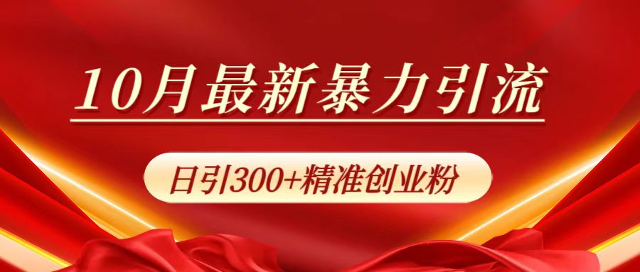 10月最新暴力引流，日引300+精准创业粉-艾莉资源