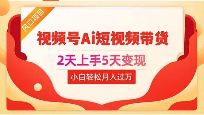 2天上手5天变现视频号Ai短视频带货0粉丝0基础小白轻松月入过万-艾莉资源