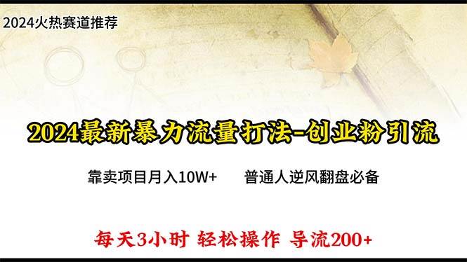 2024年最新暴力流量打法，每日导入300+，靠卖项目月入10W+-艾莉资源