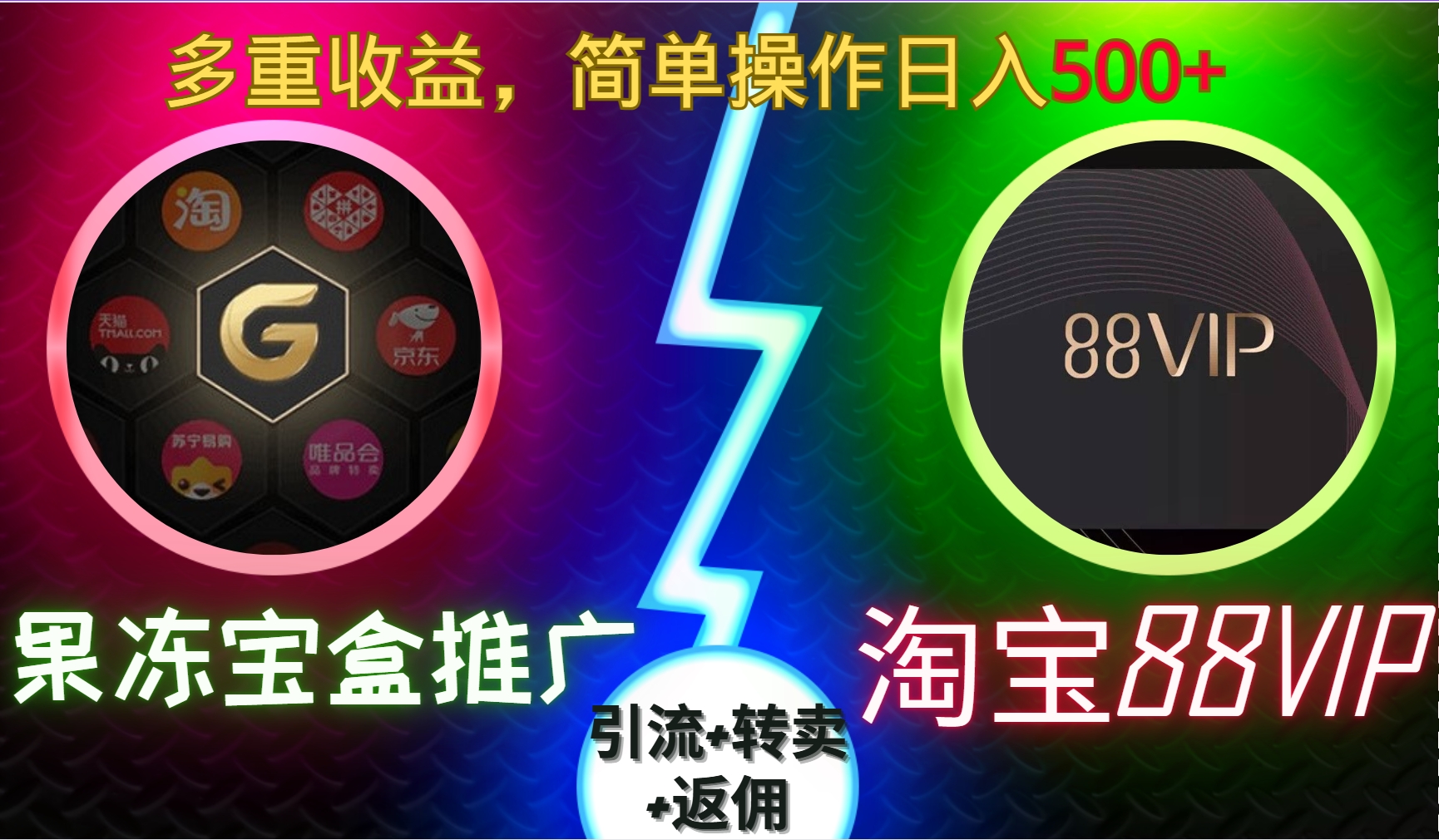 果冻宝盒推广88VIP，引流+转卖+返佣，多重收益，简单操作日入500+-艾莉资源