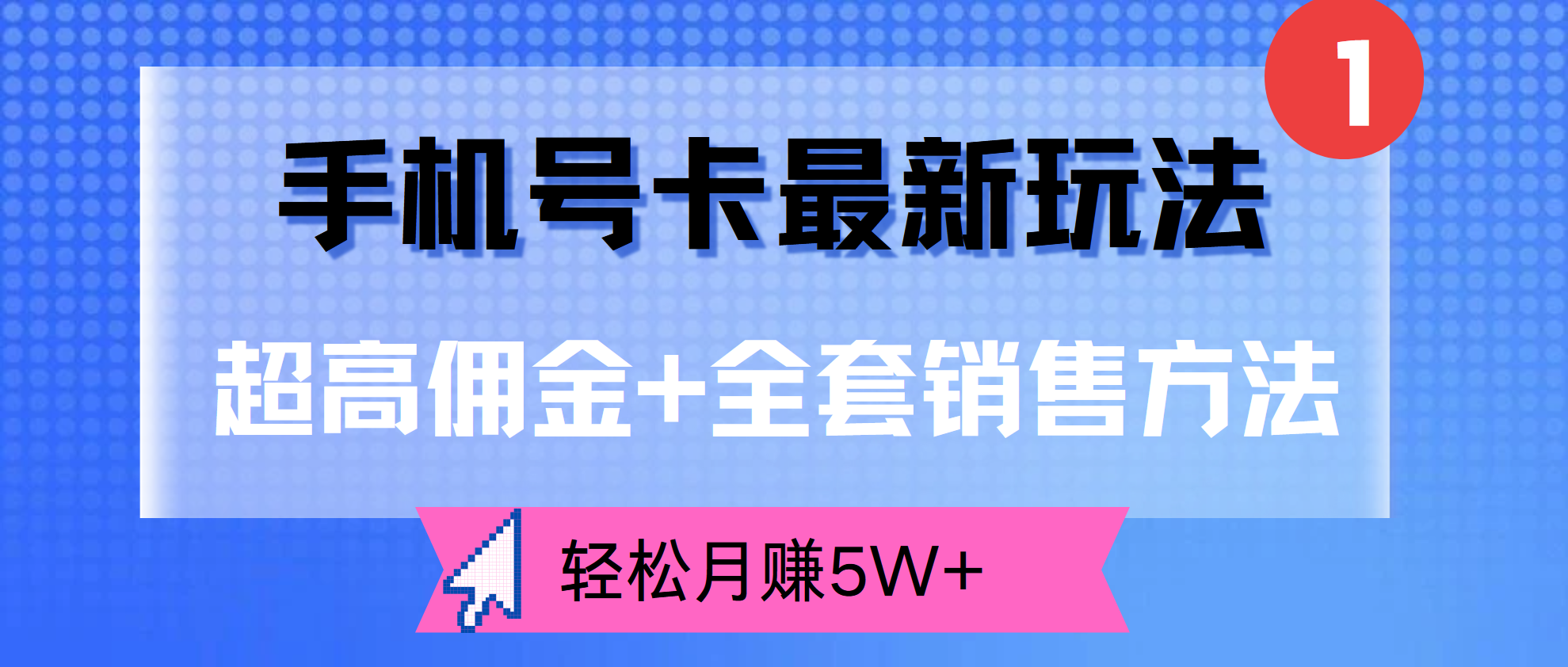 超高佣金+全套销售方法，手机号卡最新玩法，轻松月赚5W+-艾莉资源