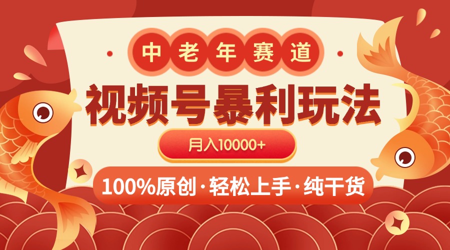 视频号暴力玩法 100%原创 小白轻松上手 可矩阵 月入10000+-艾莉资源