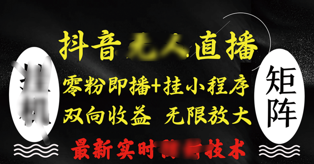 抖音无人直播最新独家玩法，小雪花+撸音浪双向收益，可矩阵放大-艾莉资源