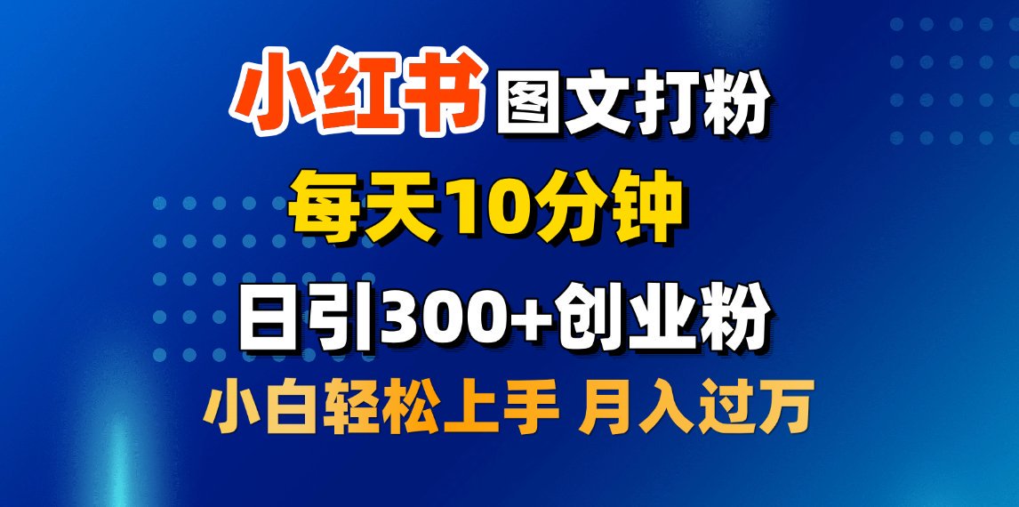 2月小红书图文打粉，每天10分钟，日引300+创业粉，小白轻松月入过万-艾莉资源