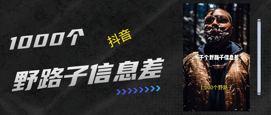 抖音一千个野路子信息差最新玩法教程引流＋变现的玩法具体拆解-艾莉资源