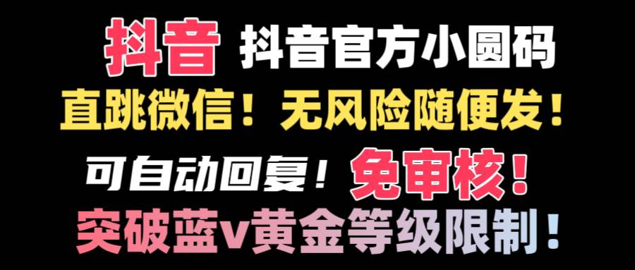 抖音二维码直跳微信技术！站内随便发不违规！！-艾莉资源