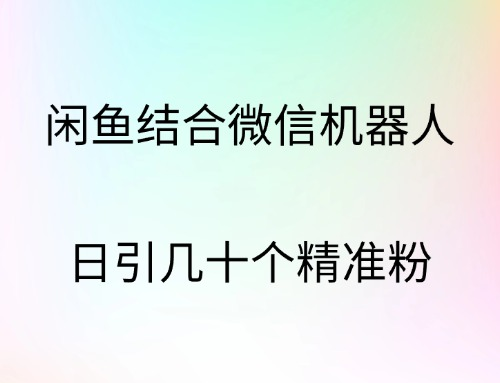 闲鱼结合微信机器人，日引几十个精准粉-艾莉资源