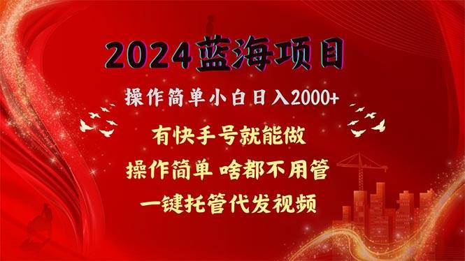 2024蓝海项目，网盘拉新，操作简单小白日入2000+，一键托管代发视频，…-艾莉资源
