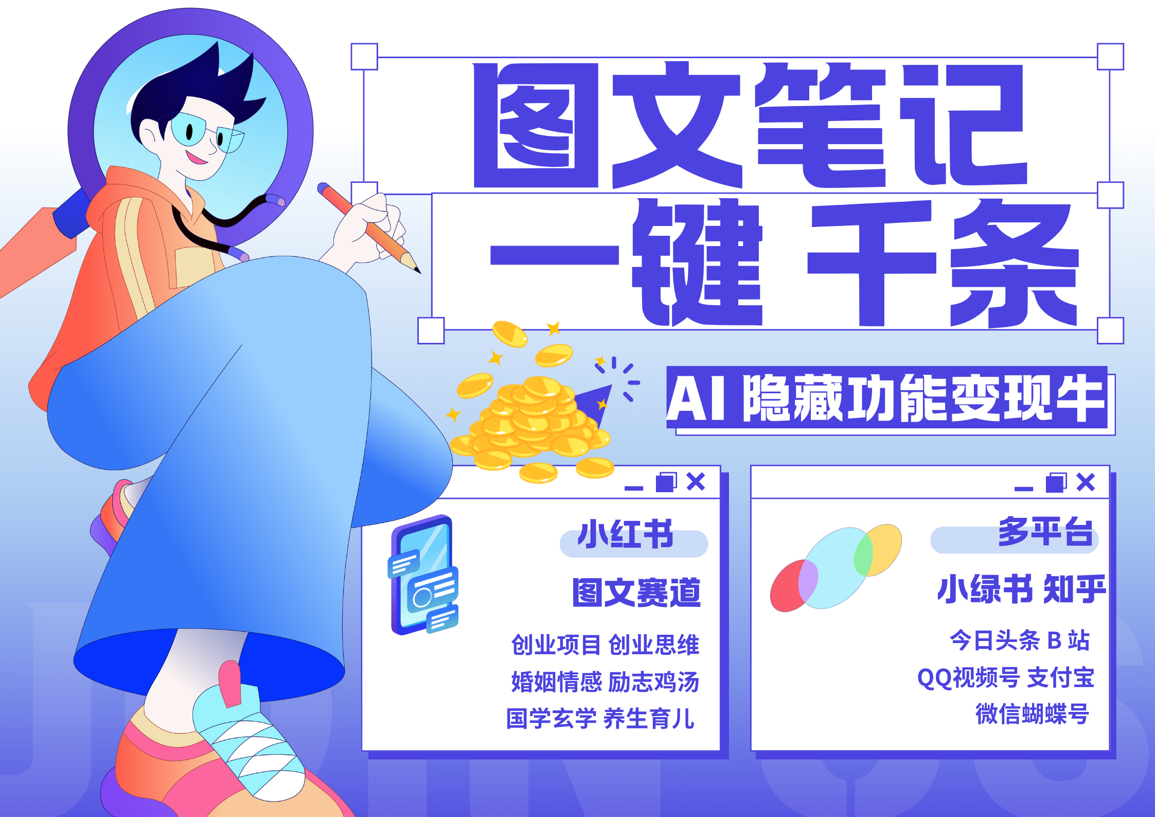 小红书小绿书 秒生图文一键千条 轻松变现3W+-艾莉资源