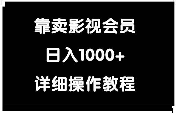 靠卖影视会员，日入1000+-艾莉资源
