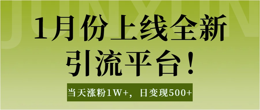 1月上线全新引流平台，当天涨粉1W+，日变现500+工具无脑涨粉，解放双手操作简单-艾莉资源
