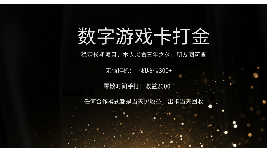 正规游戏卡打金，单机无脑挂收益300+，手打收益无上限！！！-艾莉资源