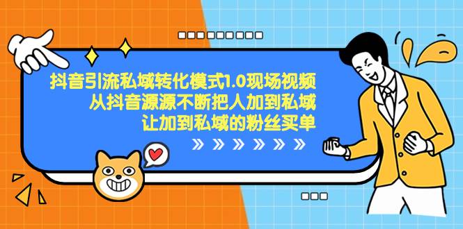 抖音-引流私域转化模式1.0现场视频，从抖音源源不断把人加到私域，让加到私域的粉丝买单-艾莉资源