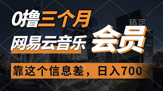 0撸三个月网易云音乐会员，靠这个信息差一天赚700，月入2w-艾莉资源