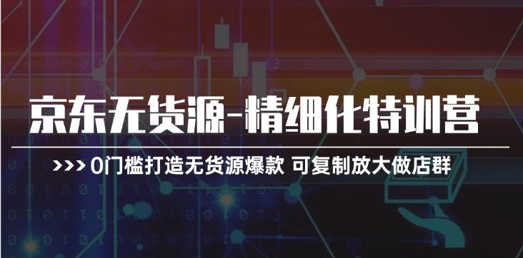 京东无货源-精细化特训营，0门槛打造无货源爆款 可复制放大做店群-艾莉资源