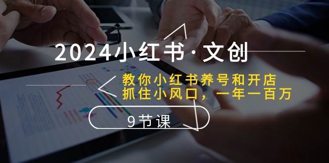 2024小红书·文创：教你小红书养号和开店、抓住小风口 一年一百万 (9节课)-艾莉资源