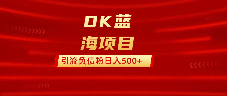 DK蓝海项目  通过，抖音，快手，小红书，引流负债粉日入500+-艾莉资源