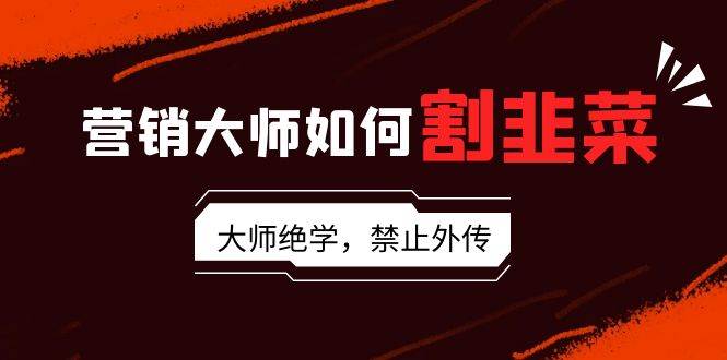 营销大师如何割韭菜：流量大师/讲故事大师/话术大师/卖货大师/成交大师/…-艾莉资源