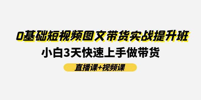 0基础短视频图文带货实战提升班(直播课+视频课)：小白3天快速上手做带货-艾莉资源