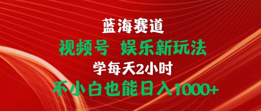 蓝海赛道视频号 娱乐新玩法每天2小时小白也能日入1000+-艾莉资源