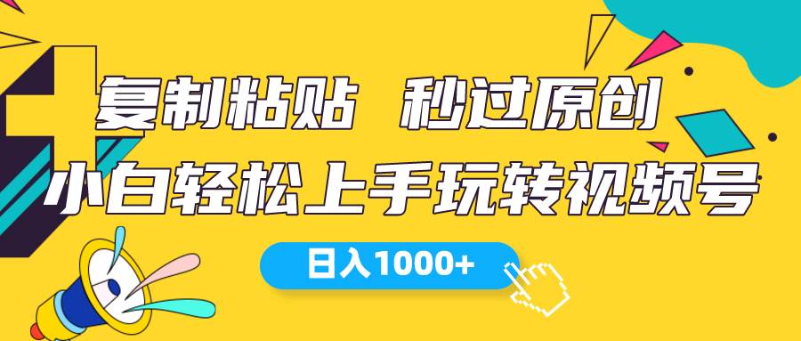 视频号新玩法 小白可上手 日入1000+-艾莉资源