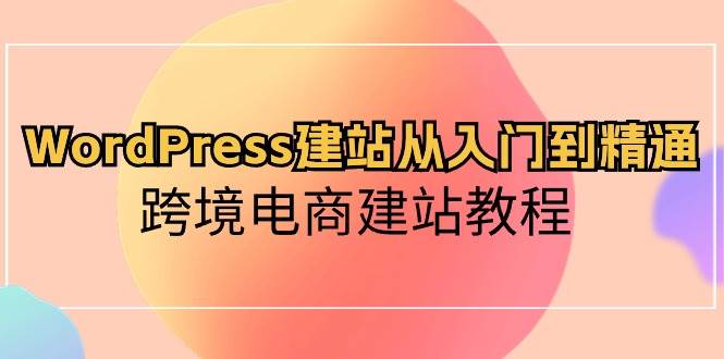 WordPress建站从入门到精通，跨境电商建站教程-艾莉资源