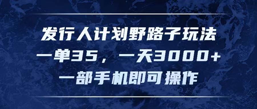 发行人计划野路子玩法，一单35，一天3000+，一部手机即可操作-艾莉资源