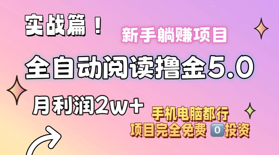 小说全自动阅读撸金5.0 操作简单 可批量操作 零门槛！小白无脑上手月入2w+-艾莉资源