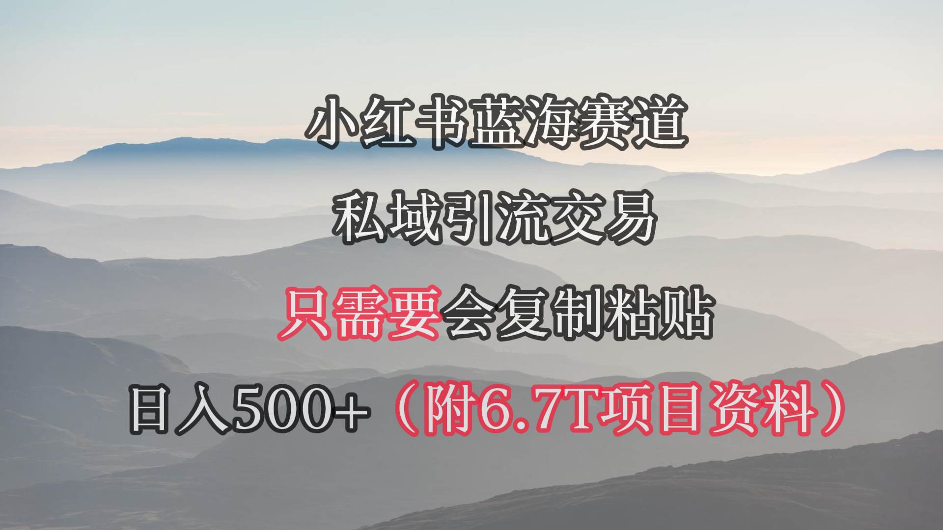 小红书短剧赛道，私域引流交易，会复制粘贴，日入500+（附6.7T短剧资源）-艾莉资源