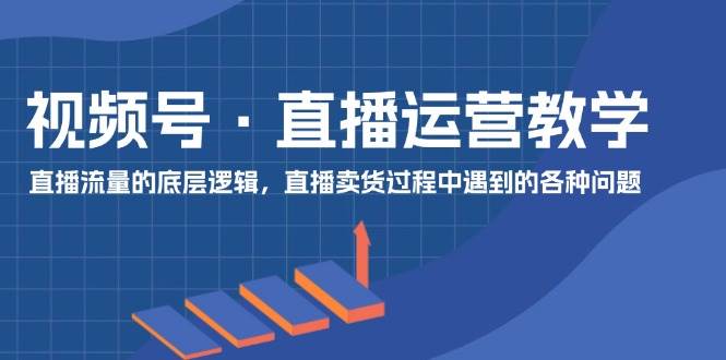 视频号 直播运营教学：直播流量的底层逻辑，直播卖货过程中遇到的各种问题-艾莉资源