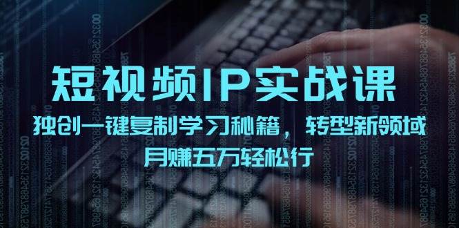 短视频 IP实战课，独创一键复制学习秘籍，转战新领域，月赚五万轻松行-艾莉资源