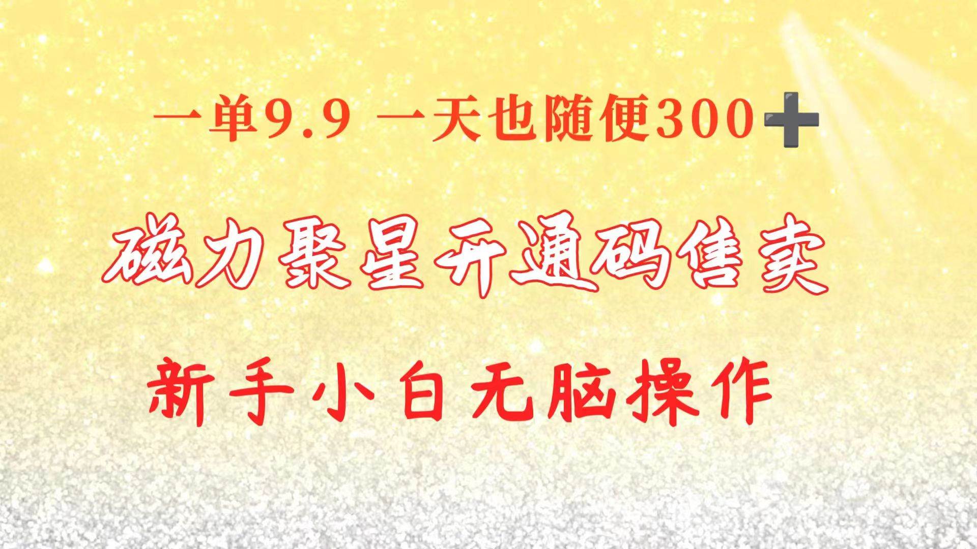 快手磁力聚星码信息差 售卖  一单卖9.9  一天也轻松300+ 新手小白无脑操作-艾莉资源