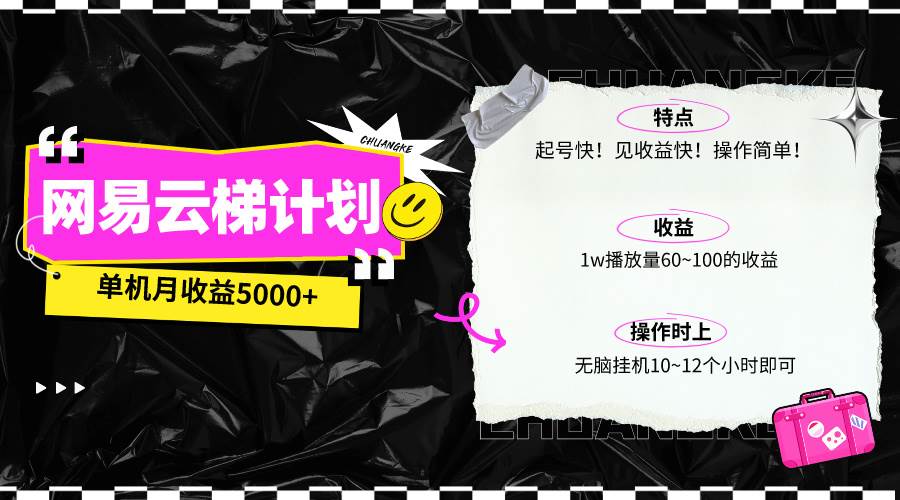 最新网易云梯计划网页版，单机月收益5000+！可放大操作-艾莉资源