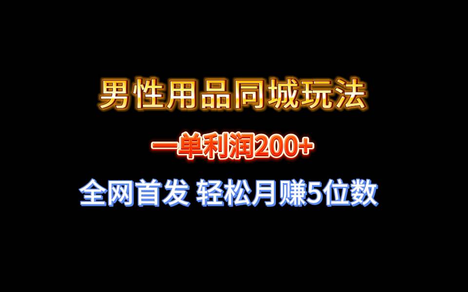 全网首发 一单利润200+ 男性用品同城玩法 轻松月赚5位数-艾莉资源