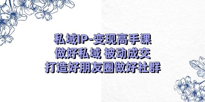 私域IP-变现高手课：做好私域 被动成交，打造好朋友圈做好社群（18节）-艾莉资源