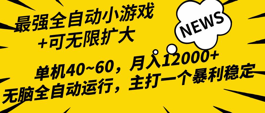 2024最新全网独家小游戏全自动，单机40~60,稳定躺赚，小白都能月入过万-艾莉资源