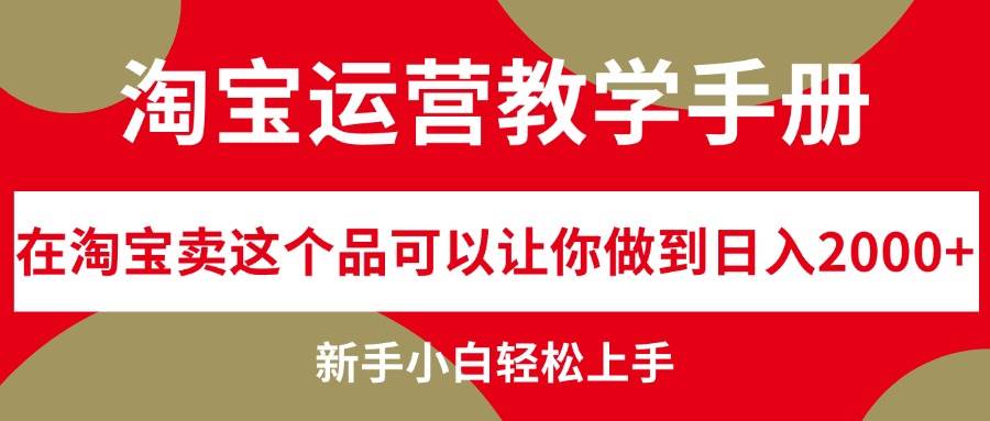 淘宝运营教学手册，在淘宝卖这个品可以让你做到日入2000+，新手小白轻…-艾莉资源