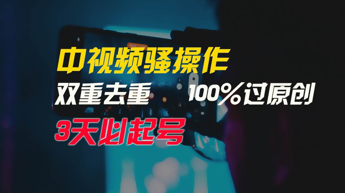 中视频骚操作，双重去重100%过原创，3天比必起号，简单无脑，月入3W+-艾莉资源